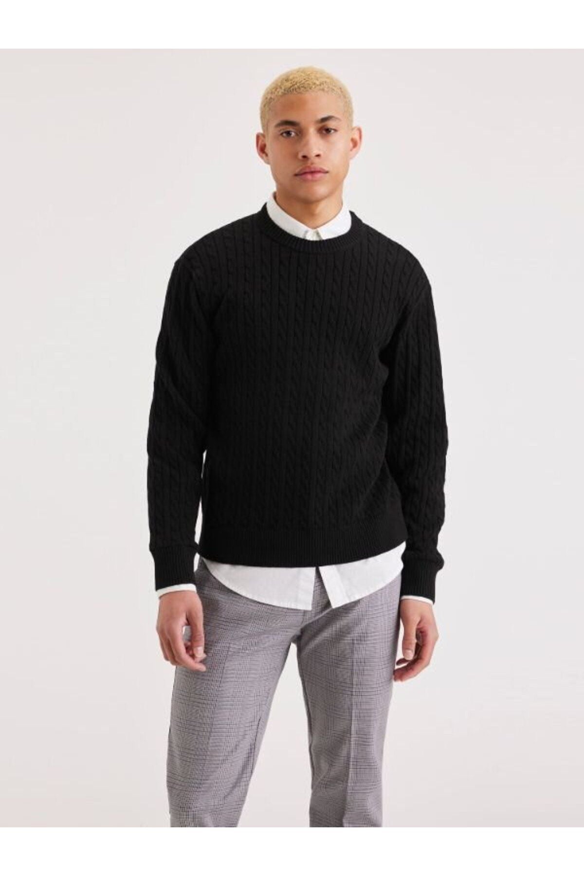 Dockers Minimalist Örgü Detaylı Erkek Uzun Kol Sweatshirt Main image