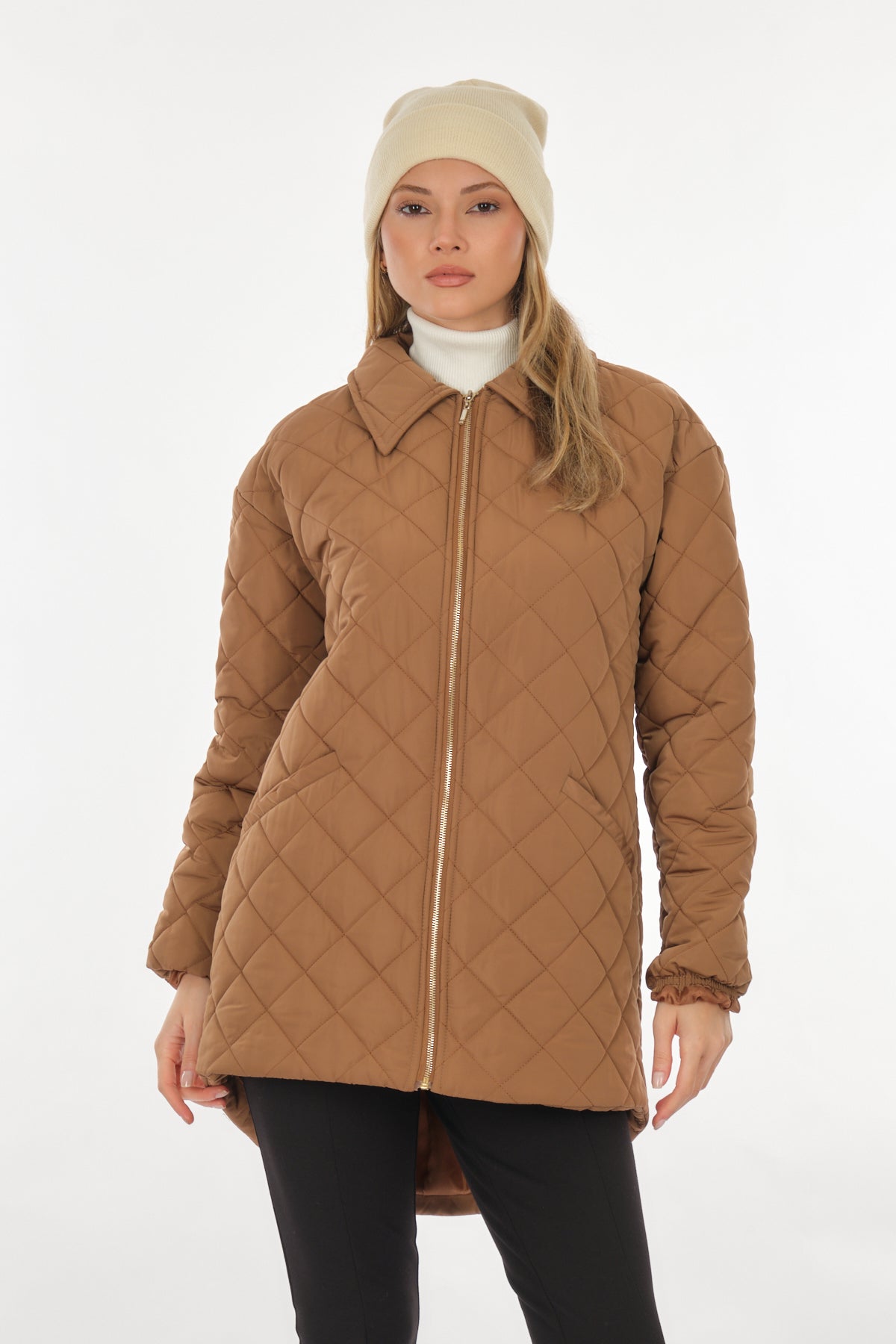 Doop Oversize Kapitone Midi Kaban - Günlük Şıklık, Sıcak ve Rahat Main image