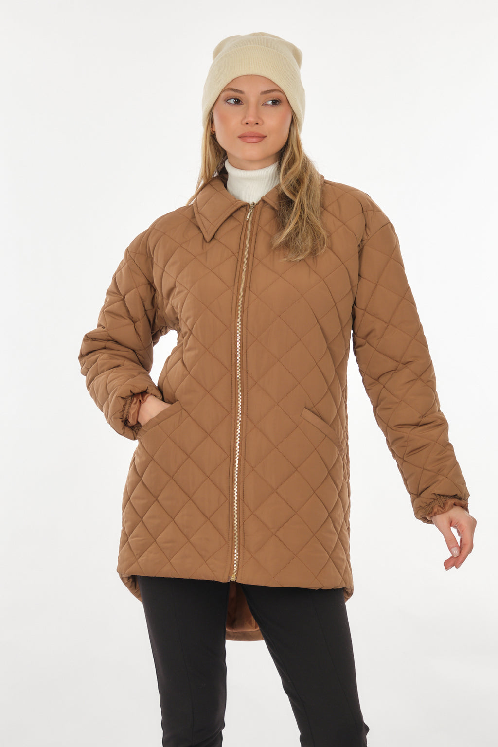 Doop Oversize Kapitone Midi Kaban - Günlük Şıklık, Sıcak ve Rahat