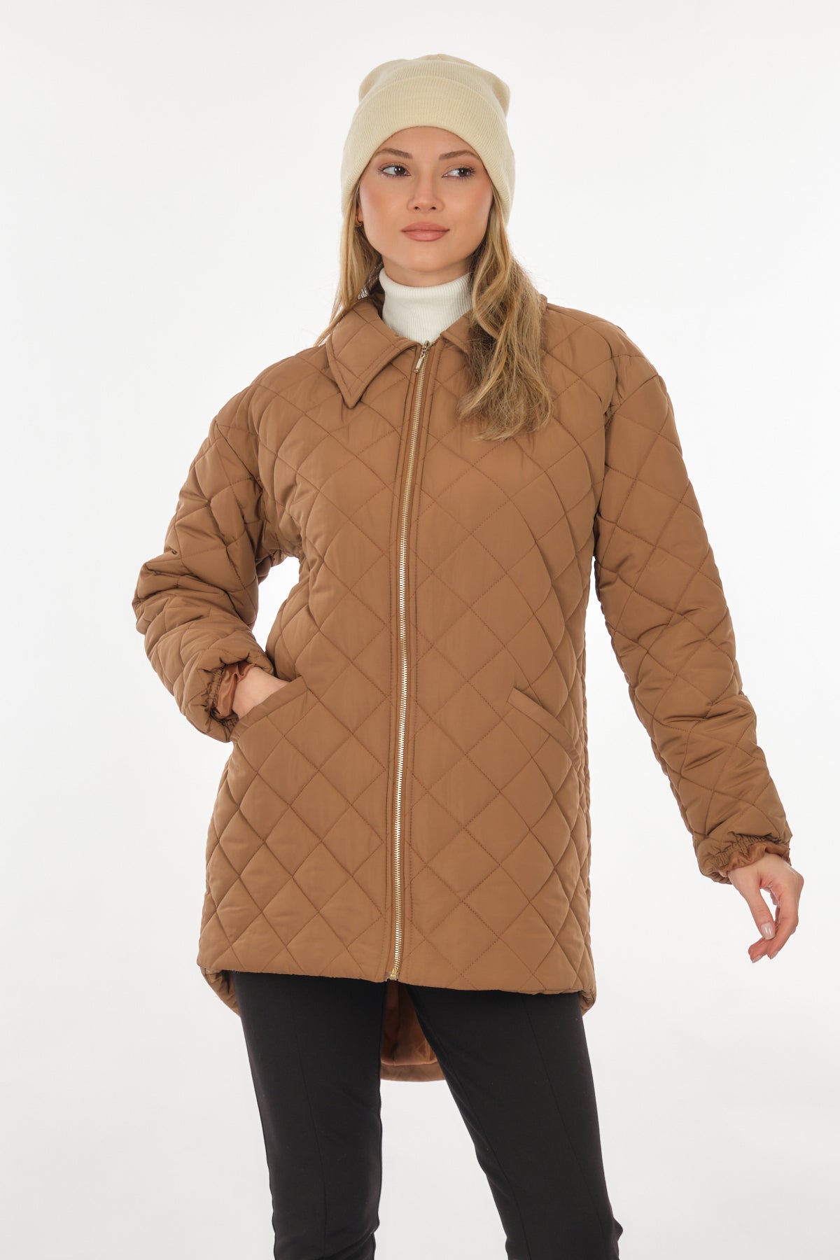 Doop Oversize Kapitone Midi Kaban - Günlük Şıklık, Sıcak ve Rahat