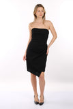 DORİDORCA Straplez Drape Krep Kumaş Mini Abiye Elbise 2246011