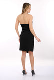 DORİDORCA Straplez Drape Krep Kumaş Mini Abiye Elbise 2246011