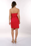 DORİDORCA Straplez Drape Krep Kumaş Mini Abiye Elbise 2246011