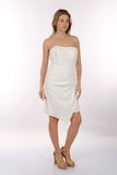 DORİDORCA Straplez Drape Krep Kumaş Mini Abiye Elbise 2246011