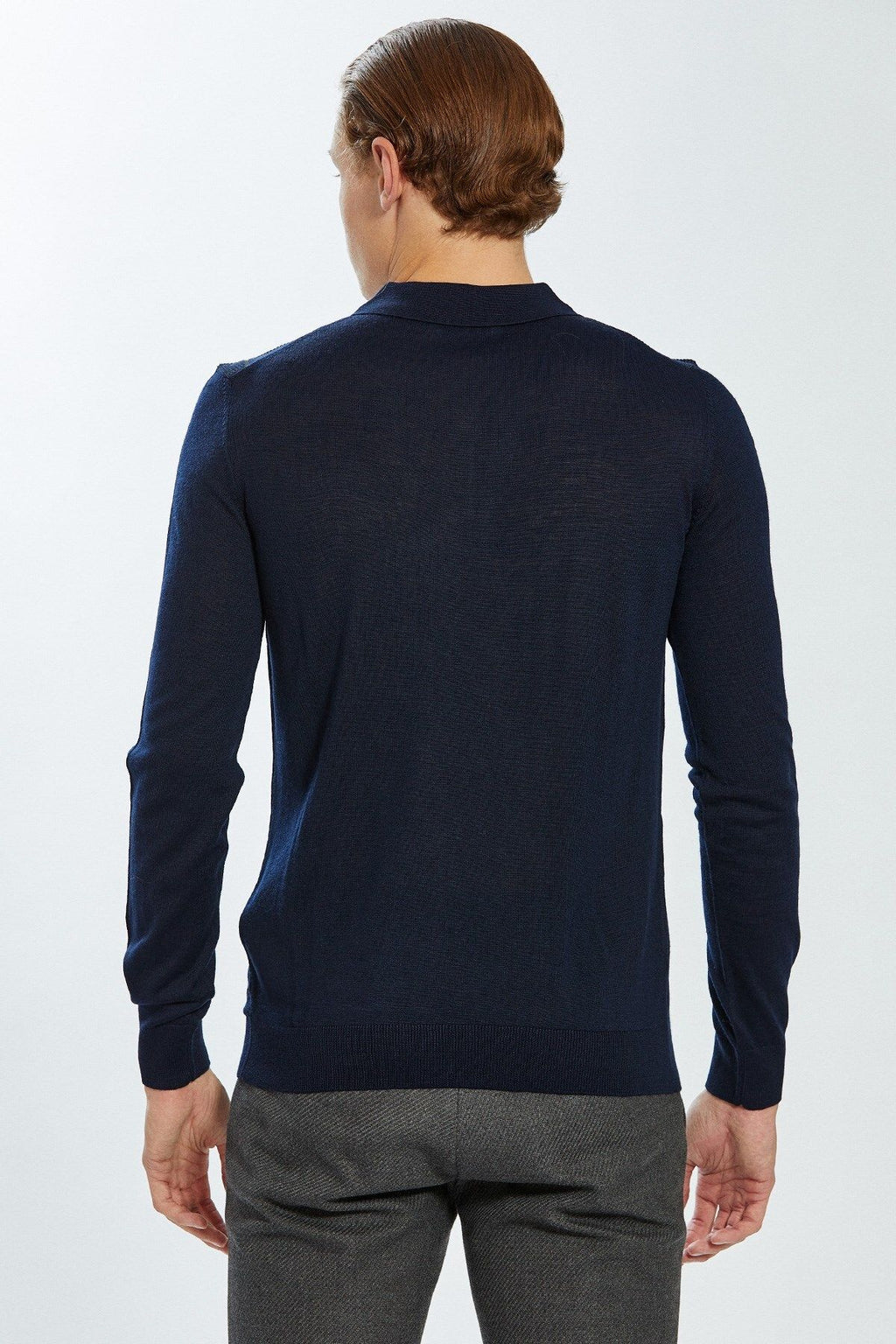 Ecer Erkek Uzun Kol Polo Yaka Minimalist Kazak - Günlük Stil