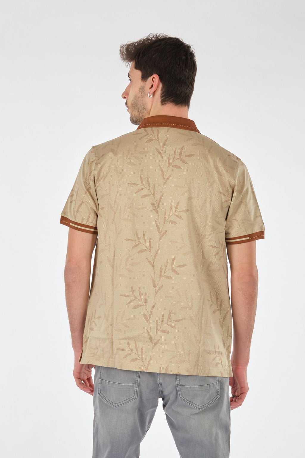 Ecer Erkek Polo Yaka Kısa Kol Tişört - Minimalist Desen - Günlük Stil