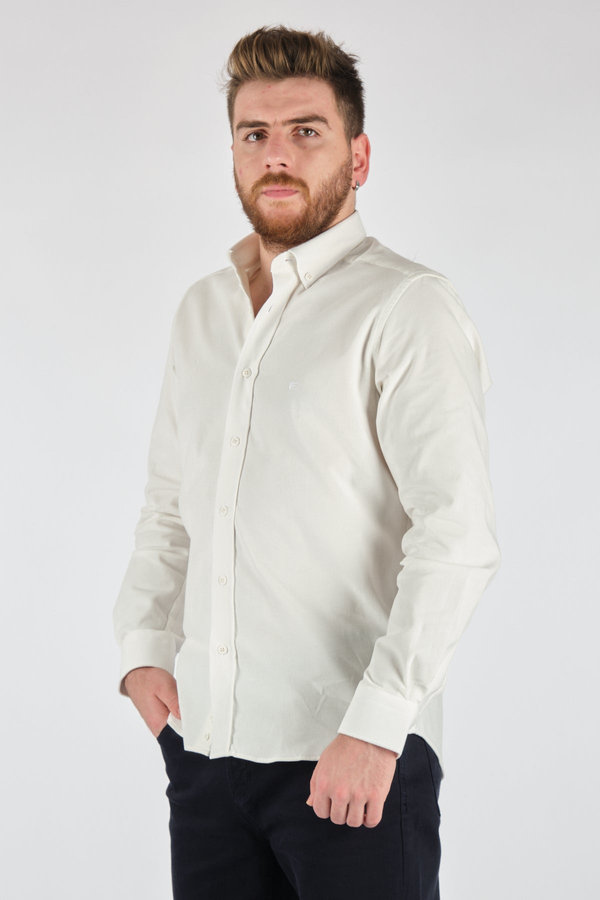 Ecer Erkek Uzun Kol Kadife Gömlek - Minimalist & Şık