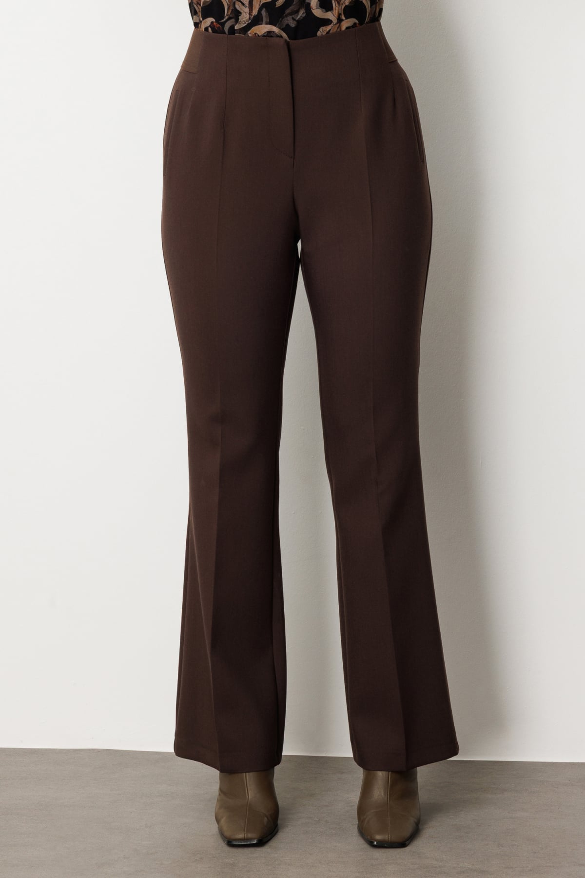 Ekol BB Kadın Normal Bel Düz Paça Dokuma Polyester Pantolon Ön Dikişli 26KEKL01107