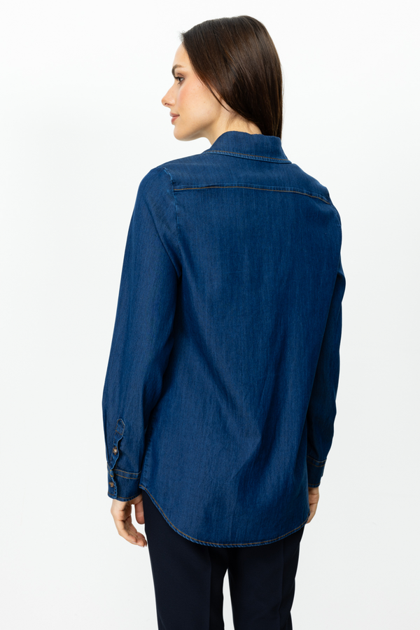 Ekol Oversize Gömlek Yaka Uzun Kol Kadın Gömlek - Minimalist Stil