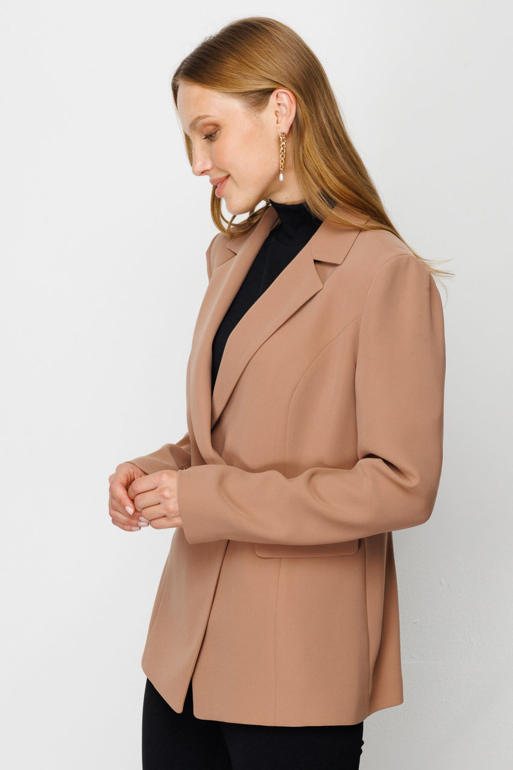 Ekol Minimalist Çift Sıralı Kadın Blazer Ceket - Regular Fit - İş Günlük