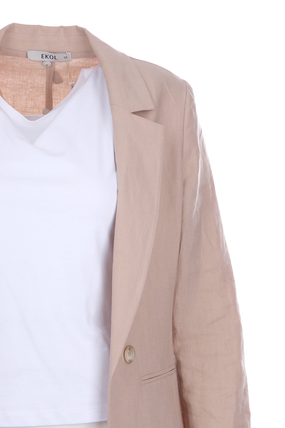 Ekol Kadın Tek Düğmeli Yazlık  Ceket 25YEKL04016