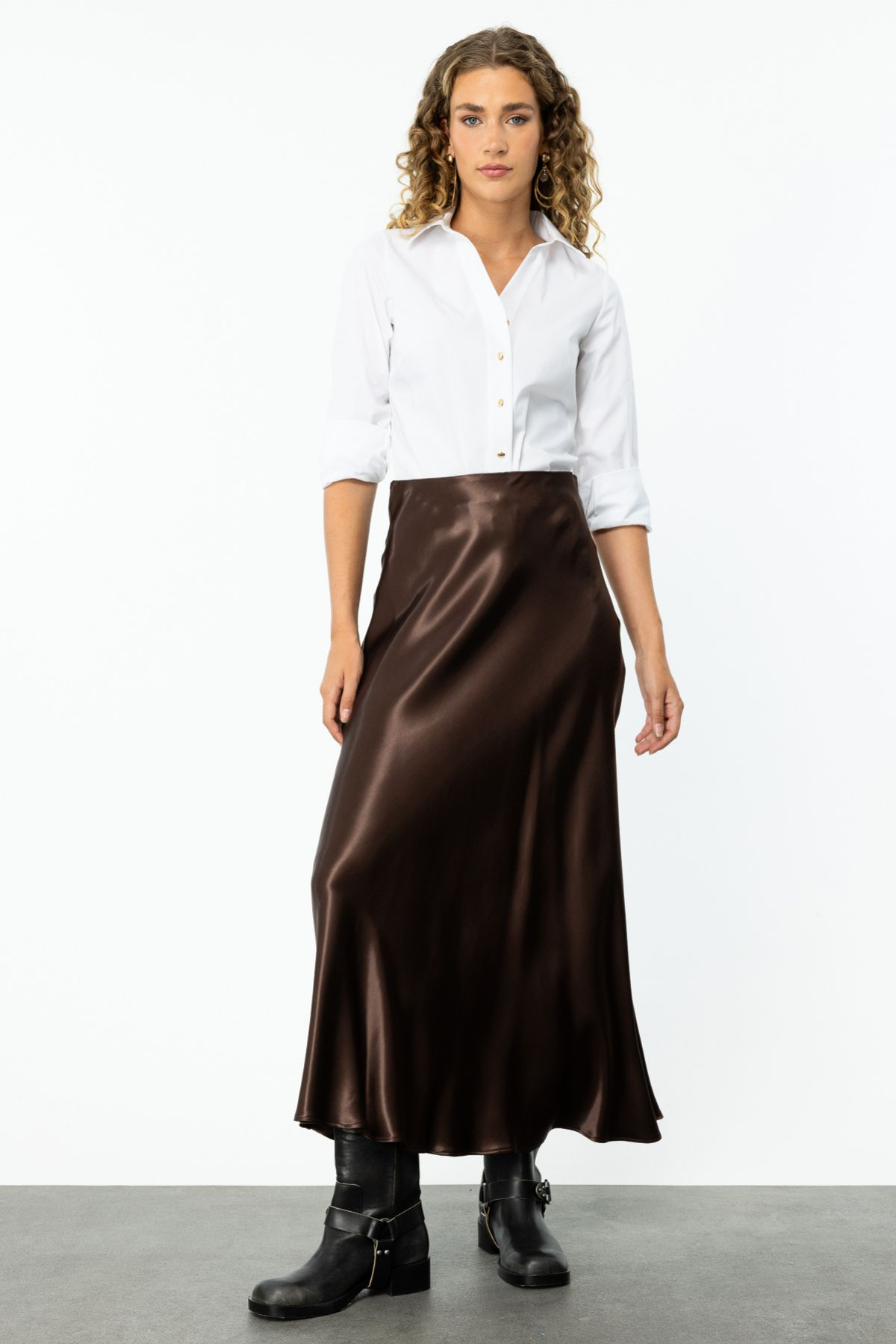 Ekol Minimalist Maxi Saten Etek - Şık ve Rahat Main image