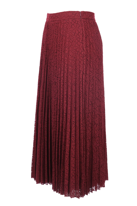 Ekol Kadın Midi Pileli Dantel Etek - Günlük Şık Vintage Tarz