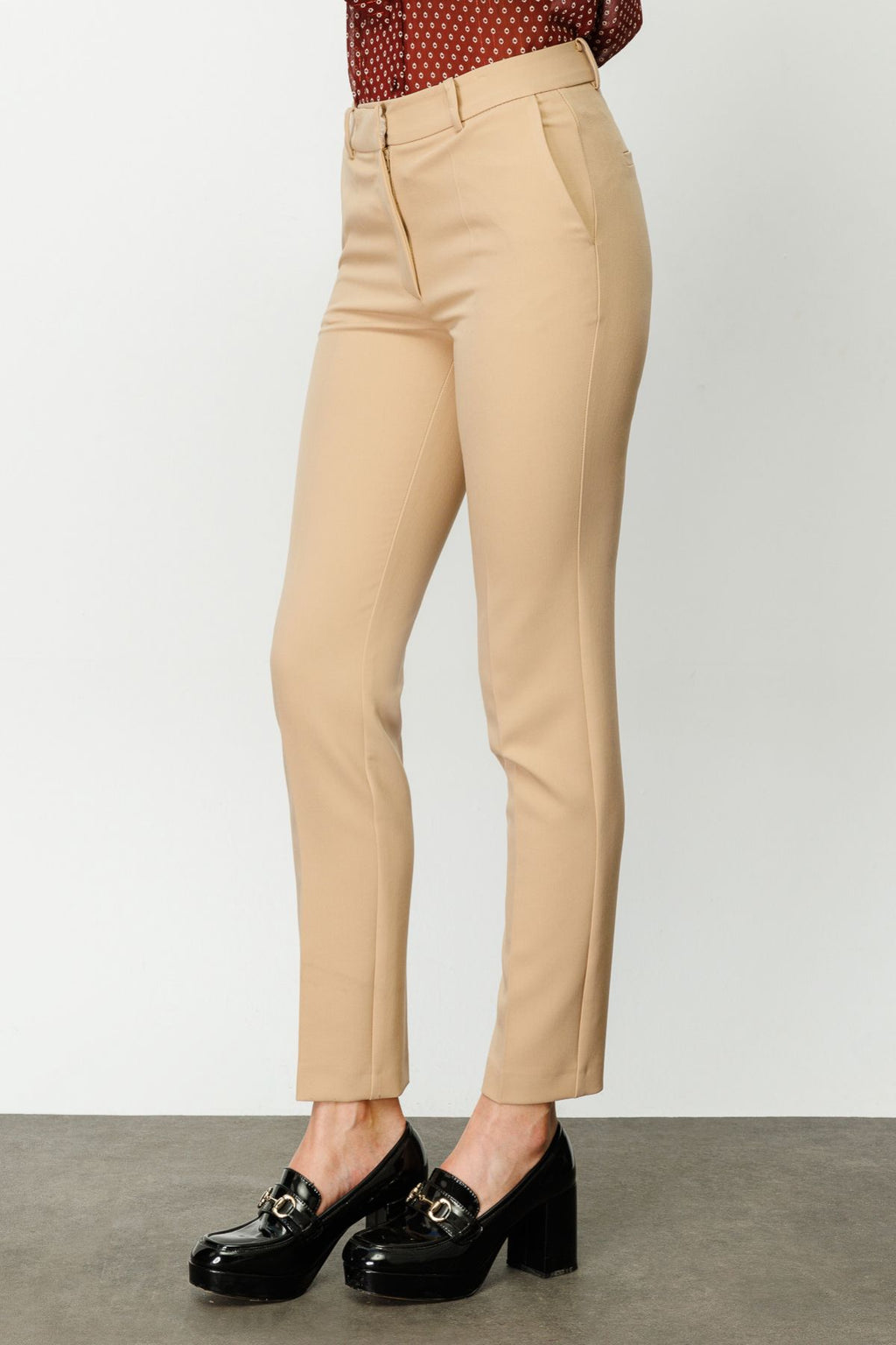 Ekol Minimalist Kadın Pantolon - Midi Boy, Regular Fit, Günlük Kullanım