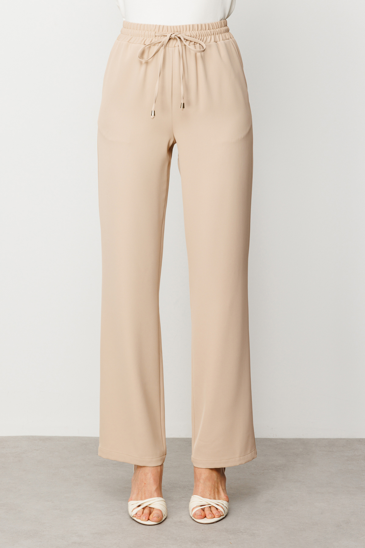 Ekol Minimalist Oversize Kadın Pantolon - Yüksek Bel - Rahat