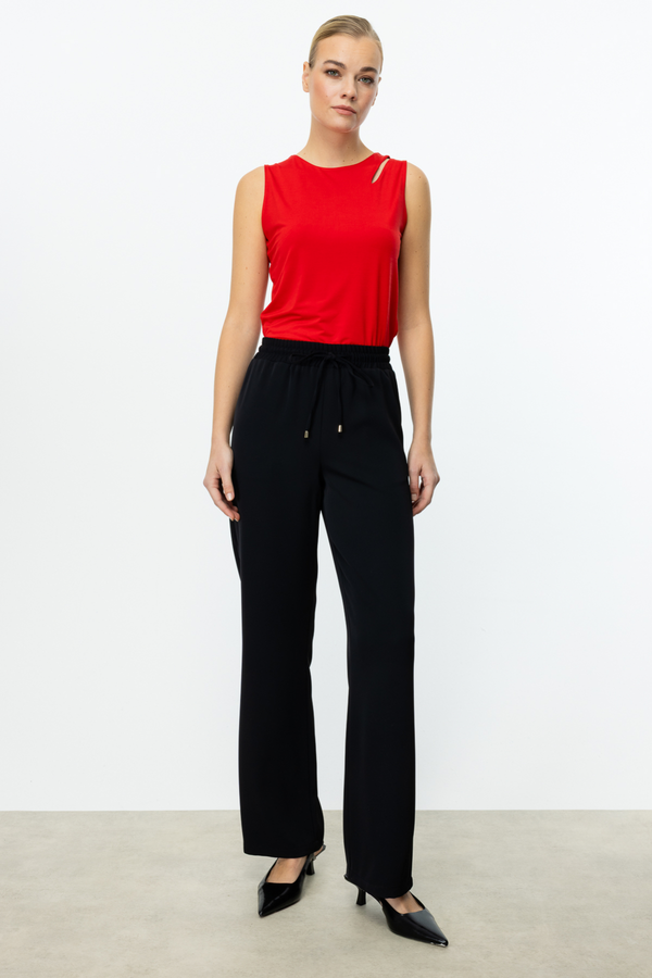 Ekol Minimalist Oversize Kadın Pantolon - Yüksek Bel - Rahat