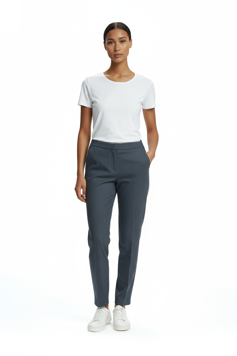 Ekol Minimalist Kadın Pantolon - Yüksek Bel Slim Fit Midi Secondary image