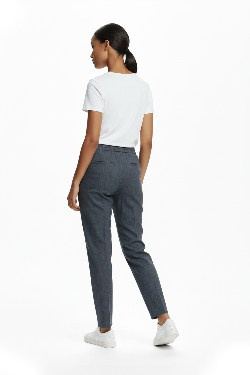Ekol Minimalist Kadın Pantolon - Yüksek Bel Slim Fit Midi