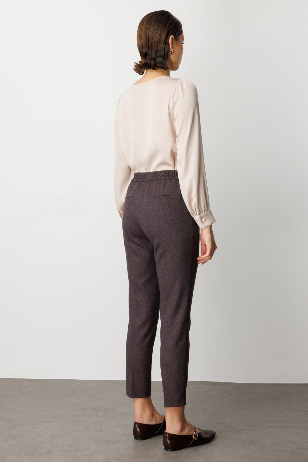 Ekol Minimalist Kadın Pantolon - Yüksek Bel Slim Fit Midi