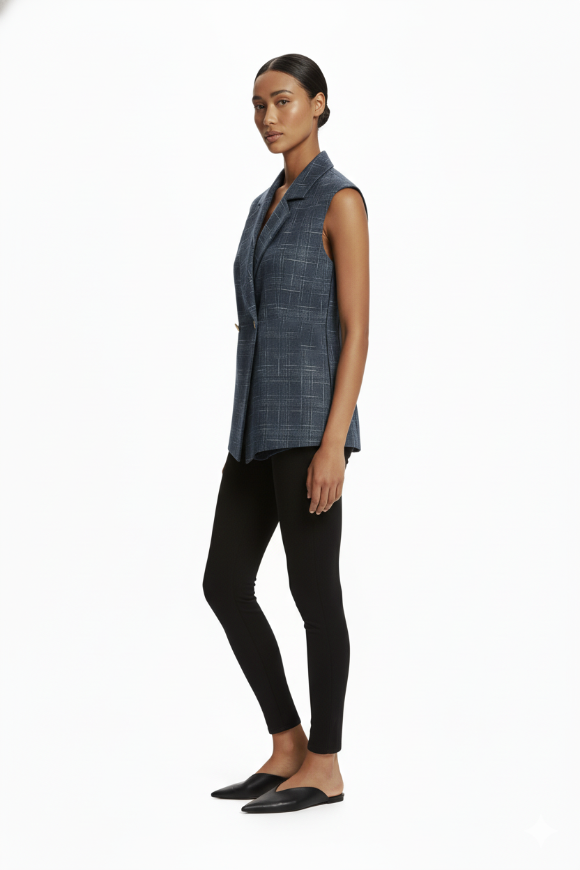 Ekol Minimalist Oversize Kolsuz Yelek - Günlük ve Şık