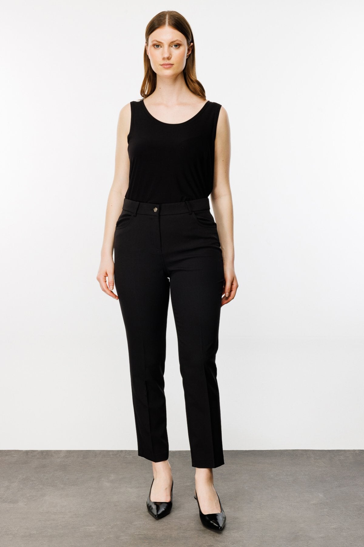 Ekol Minimalist Yüksek Bel Midi Kadın Pantolon - Günlük & İş Kombini Main image