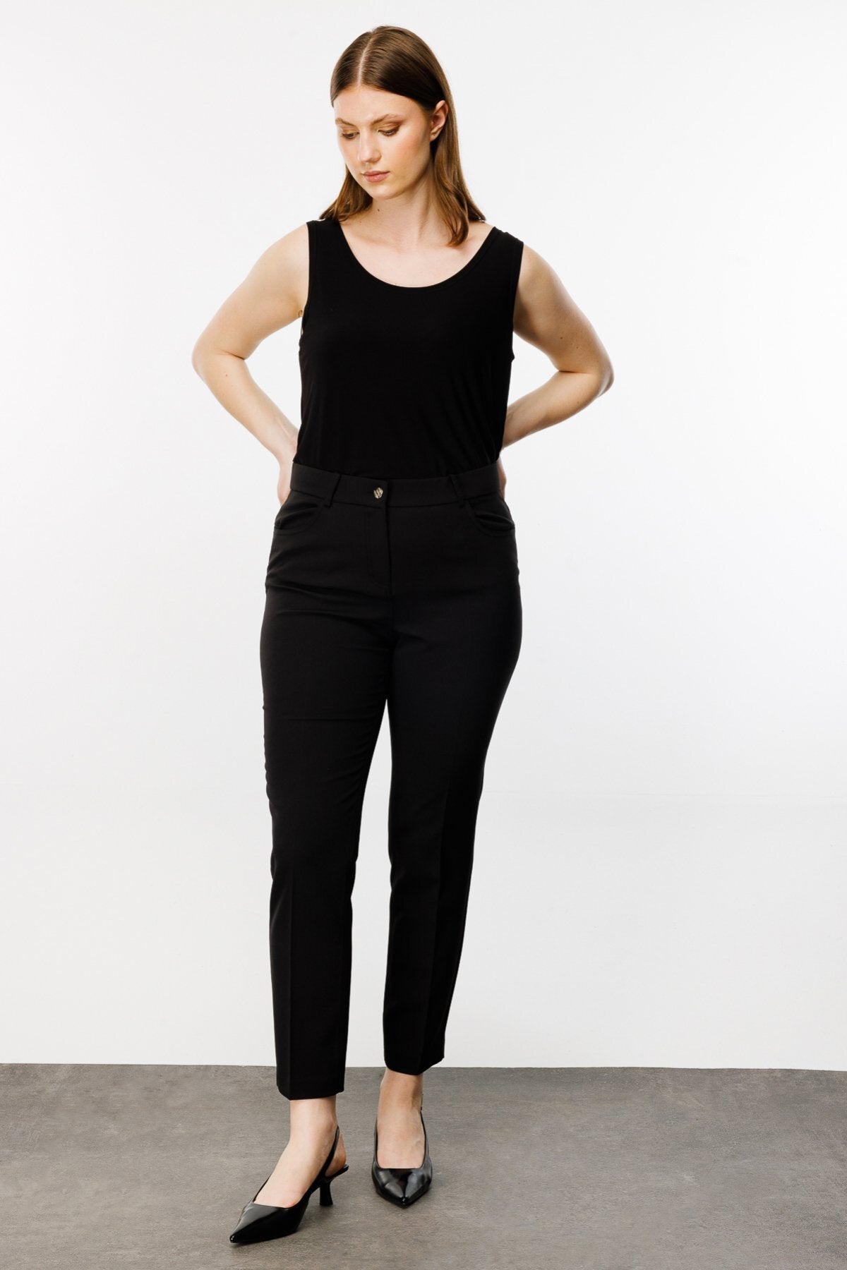 Ekol Minimalist Yüksek Bel Midi Kadın Pantolon - Günlük & İş Kombini Secondary image