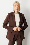 Ekol Oversize Minimalist Uzun Kol Kadın Ceket - Günlük & Şık