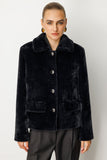 Ekol Plush Coat with Patch Pockets