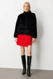 Ekol Fur-Trimmed Collar Belted Coat