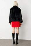 Ekol Fur-Trimmed Collar Belted Coat