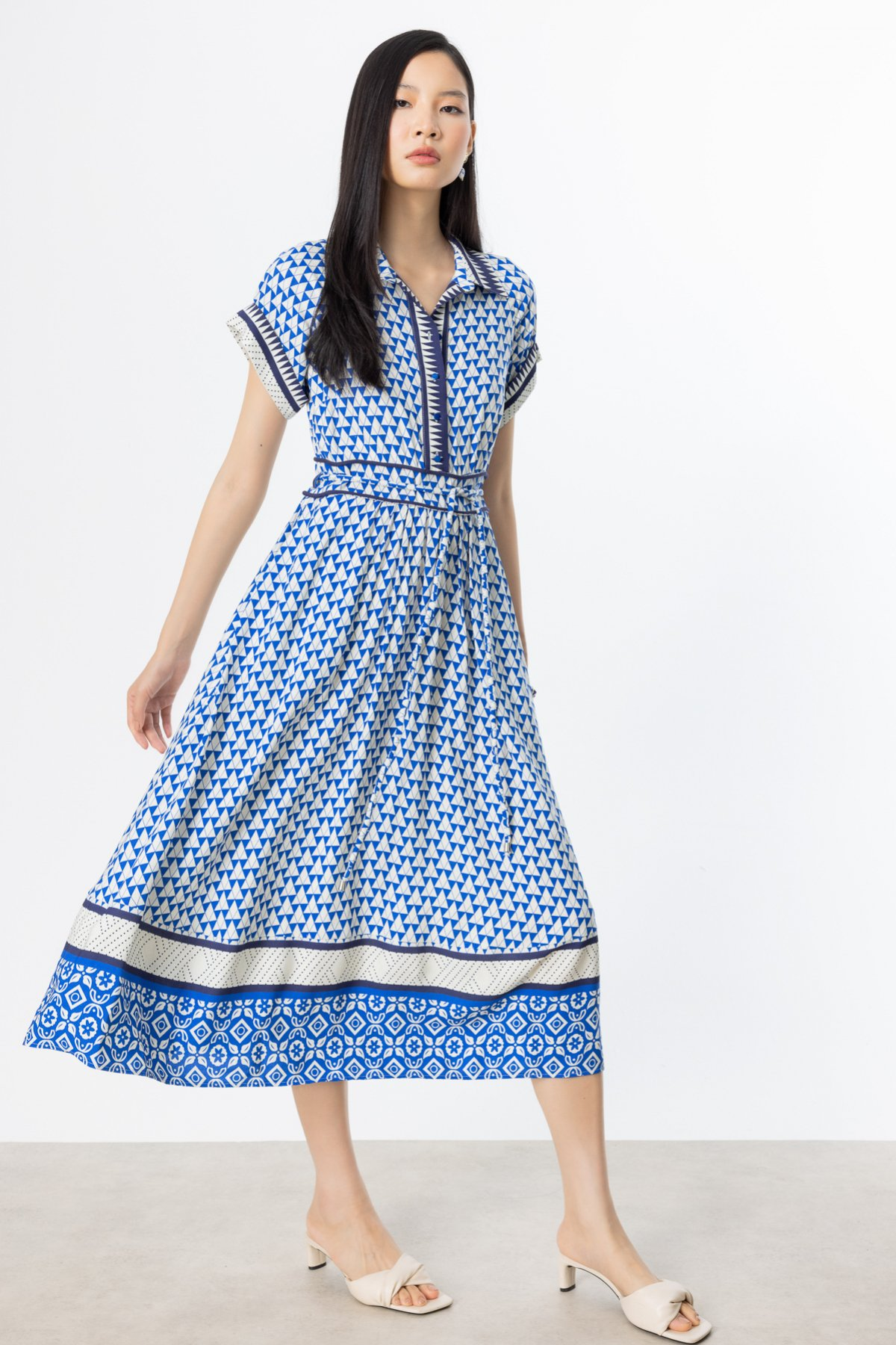 Ekol Desenli Maxi Boy Elbise Secondary image