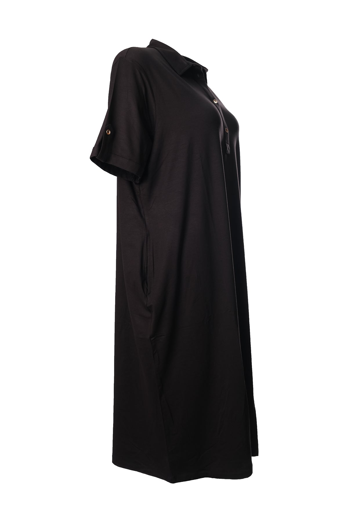Faik Sönmez Oversize Polo Yaka Midi Elbise - Günlük Şıklık Secondary image