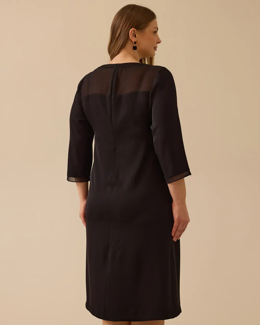 Plus size sequined sheer detail dress Gala-Xi