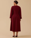 Büyük Beden Basic Midi Elbise Gala-Xi