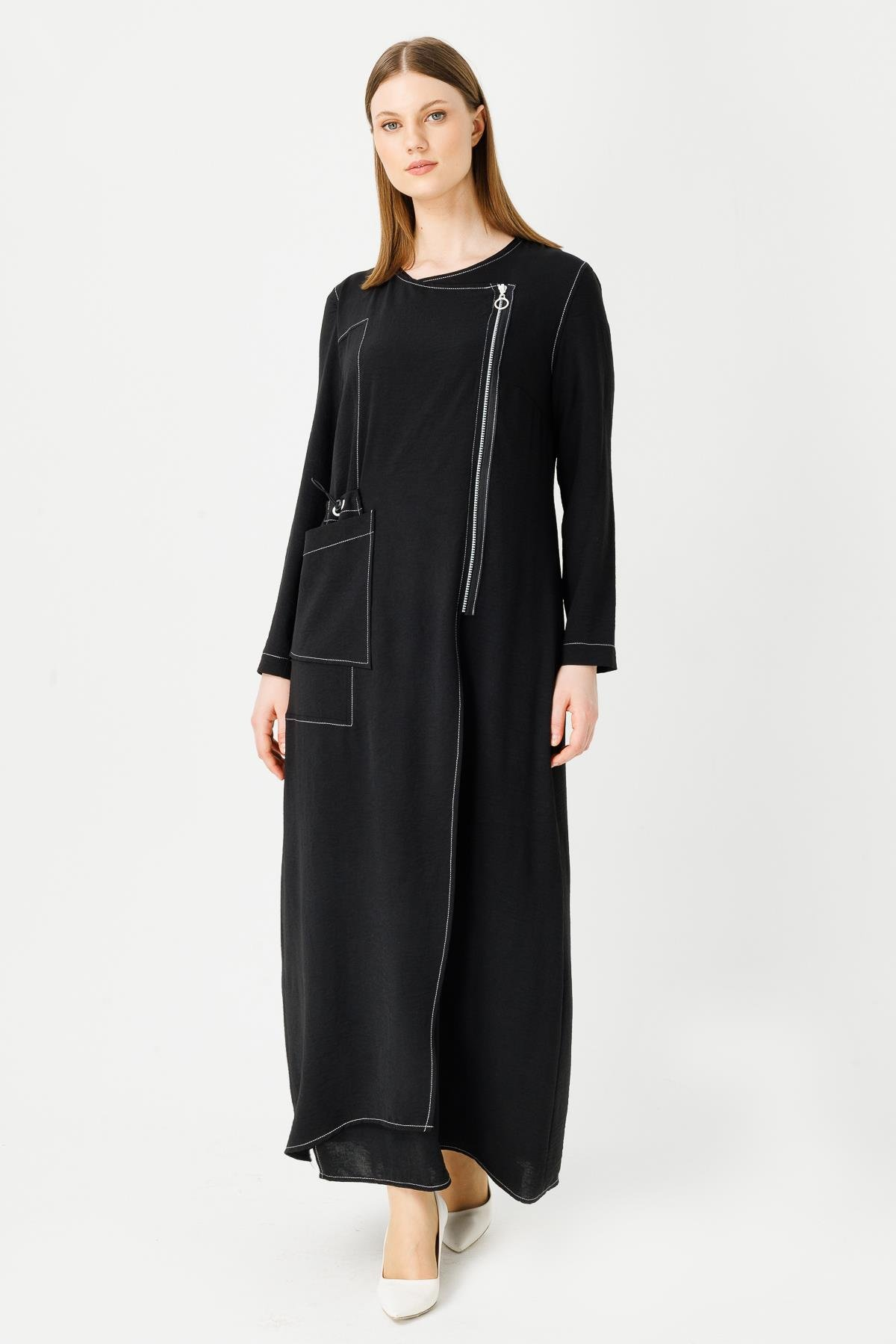 Müsemma Minimalist Uzun Kol Maxi Elbise - Günlük Şıklık Secondary image