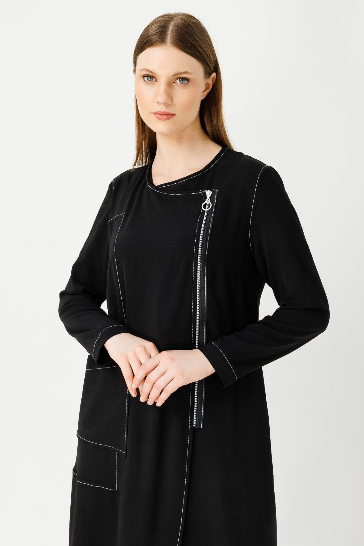 Müsemma Minimalist Uzun Kol Maxi Elbise - Günlük Şıklık
