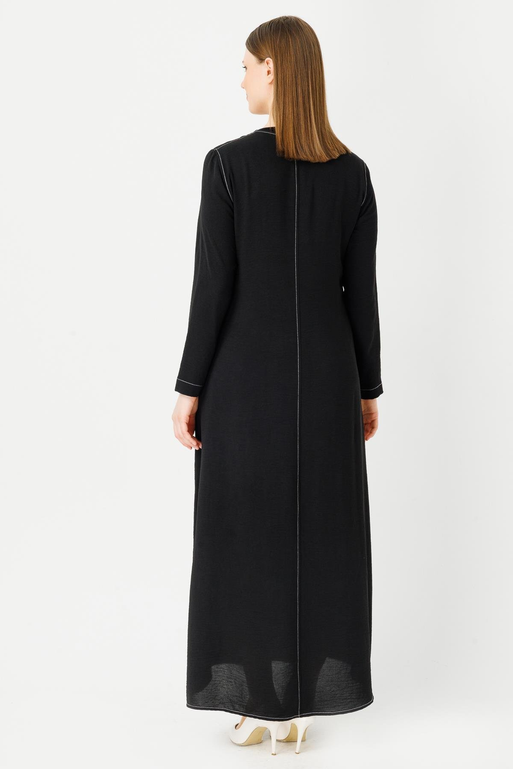 Müsemma Minimalist Uzun Kol Maxi Elbise - Günlük Şıklık