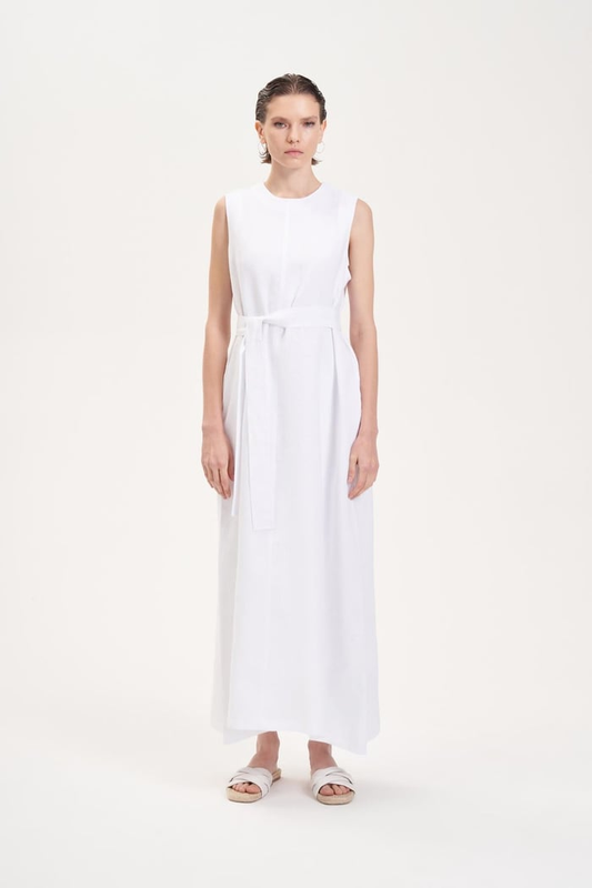 Natural Linen Sleeveless Dress Tailor Shop