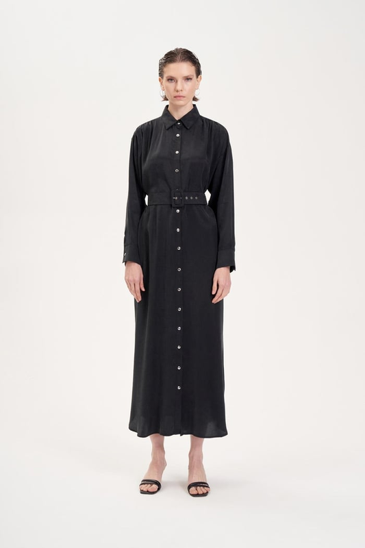 Prime Stone Washed Silk Shirt Long Dress Tailor Shop