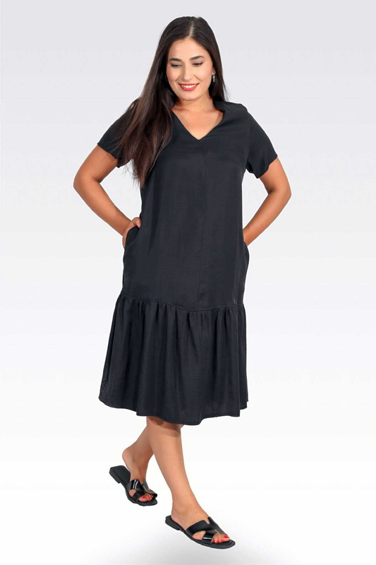 Modal Fabric Short Sleeve Unlined Dress by Tolga Saraçoğlu