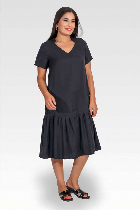 Modal Fabric Short Sleeve Unlined Dress by Tolga Saraçoğlu