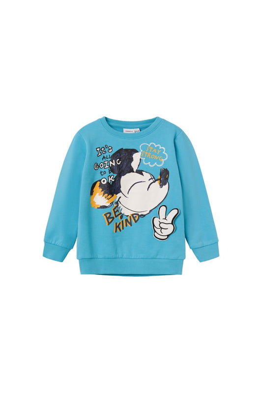 Erkek Çocuk Mickey Mouse Baskılı Uzun Kol Sweatshirt-Yumuşak ve Konforlu