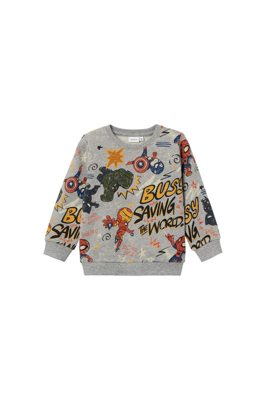 Erkek Çocuk Süper Kahraman Desenli UzunKol Sweatshirt-Rahat ve Şık