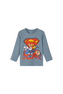 Erkek Çocuk Uzun Kol Sweatshirt-Süper Kahraman Baskı-Günlük