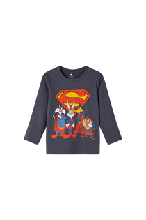 Erkek Çocuk Uzun Kol Sweatshirt-Süper Kahraman Baskı-Günlük