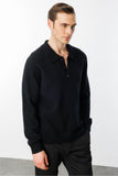 Men's Polo Collar Basic Wool Sweater Pattern