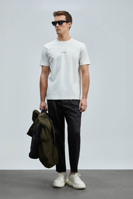 Lufian Oversize Minimalist Yuvarlak Yaka Kısa Kol Erkek T-Shirt