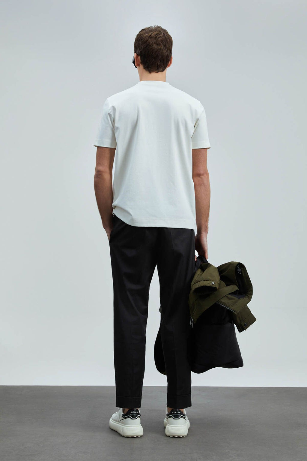Lufian Oversize Minimalist Yuvarlak Yaka Kısa Kol Erkek T-Shirt