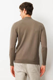 Men's Half Turtleneck Knit Sweater with Diamond Pattern on the Front 