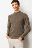 Men's Half Turtleneck Knit Sweater with Diamond Pattern on the Front 